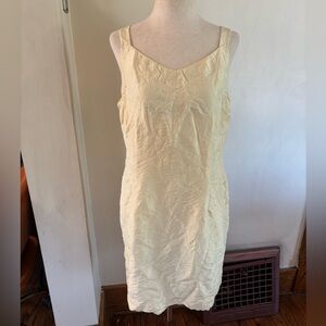 Vintage Ann Taylor LOFT Butter Yellow silk dress 12P